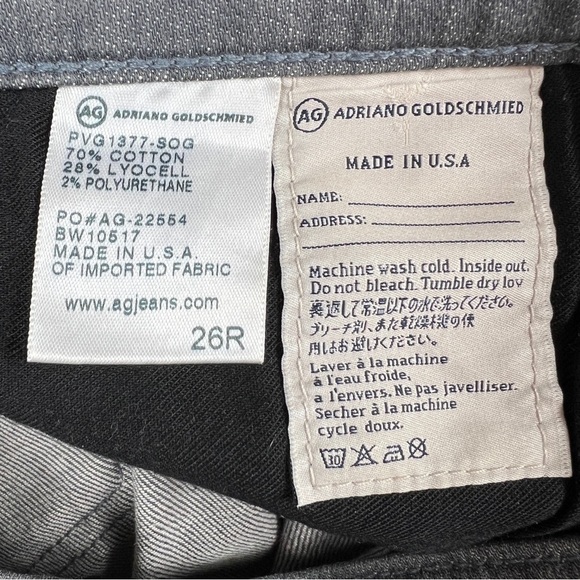 AG Adriano Goldschmied Jeans The Stevie Skinny Ankle Slim Straight Leg Gray 26 - Picture 6 of 10